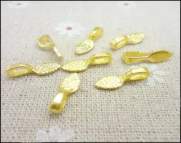 Pendant Clips Pendant Clasps 300PCS gold Colour Tone Glue on Bail Leaf Tags Jewelry Findings DIY Jewely 155mm JC5914309