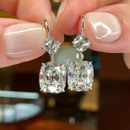 Dangle Earrings Huitan Geometric Cubic Zirconia Crystal Drop For Women Temperament Bridal Wedding Accessories Aesthetic Female Jewelry