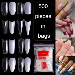 False Nails 500 Pieces Of Natural Color Nail Flakes French Full Stick Fake Patch Handmade Art Gel Forms