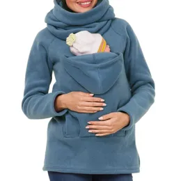 Autumn Winter Kangaroo Coat Maternity Clothing Plus Size Page Graviditet Tröja Premama Baby för 0-12 månader Gravida hoodies 240219