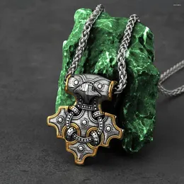 Anhänger Halsketten Vintage Viking Odin Crow Anker Halskette Für Männer Edelstahl Hip Hop Charme Zubehör Punk Biker Schmuck