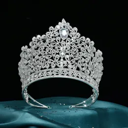 Luxur Crystal Queen Big Crown Tiara Rhinestone Wedding Tiaras for Women Pageant Prom Crowns Bridal Hair Accessories smycken CL3323