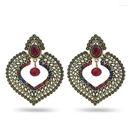Dangle Earrings 2024 Ins Jhumki Jhumka Hollow Out Flower Heart Nepel Piercing Vintage Trendy Women Party Jewelry