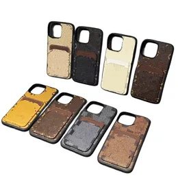 Fashion Designer Phone Cases for iPhone 15 Pro Max 14Plus Shockproof Matte Multi-fonction Leather Card Slots Wallet Case IP13 12 11 XR XSMAX 7PLUS 6 8P Cover with Straps