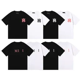 SS New Miri T-shirt minimalistyczny nadruk swobodny luźne bawełniane koszulki okrągłe szyję Krótkie rękawowe męskie i damskie czyste cienkie sportowe sportowe i damskie koszulki