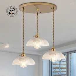 Pendant Lamps Nordic Design Three Heads Glass Lights LED Modern Simplicity Brass Glazed Lamp Living Room Restaurant Decorate Lighting