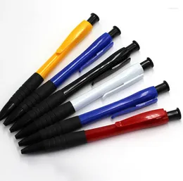 50Pcs Plastic Ballpoint Pen Press Simple Advertising Promotion Blue Ink 1mm