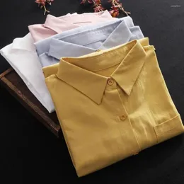 Damskie bluzki dla kobiet zapinanych na guziki koszulę stylowy płaszcz kardigan nieregularny rąbek lapowy kieszeń na jesienną wiosenną modę jednorazową