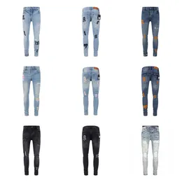 Palmamen's Jeans Fashion Donna Viola Marca Trend Distressed Nero Rip Bike Pantaloni sportivi da moto slim fit28-40