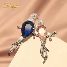 Brooches Fashion Selling Gorgeous Love Bird Animal Brooch Lady Inlaid Zircon Corsage Sweater Suit Shirt Party Jewelry Exquisite Gifts