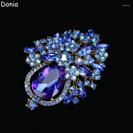 Brooches Donia Jewelry European And American Fashion Large Colored Glass Water Drop Brooch Gift Ladies Coat Scarf Alloy Accessories