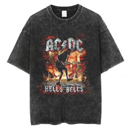 Hoodie T-Shirt Rock AC DC T-Shirt Gothic Grunge Grafik T-Shirt High Street Männer Frauen Kleidung Hochwertige Baumwolle Vintage Übergroße Kurzarm-T-Shirts Sommer