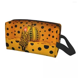 化粧品バッグカスタムYayoi Kusama Pumkin Travel Bag for Women Abstract Art Art Makeup Toyrotry Organizer Ladies Beauty Storage Dopp Kit