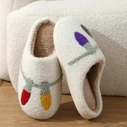 Slippers Christmas CottonSlippers Winter Fluffy Indoor Couple Lovely Eggplant Cotton Ladies