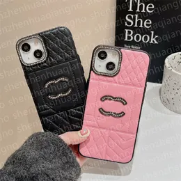 Brand Leather Phone Case For iPhone 15 Pro Max Cases Apple iPhone 14 Pro Max 13 12 13promax 12promax Case Luxury 3D Embossed Quilted Bling Mirror Quality Mobile Cover