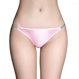 Women's Panties Low Waisted Sexy Comfort Breathable Underwear Oil Shiny Briefs Woman Clothing Underpants High Elastic Lingerie