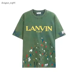 Marca de alta qualidade Homens Lanvin Camisetas Design Lanvin Homens e Mulheres Casal Rua Tendência T-shirt Designer Lanvins Sapato Camisa Moda Luxo Lanvins Camiseta