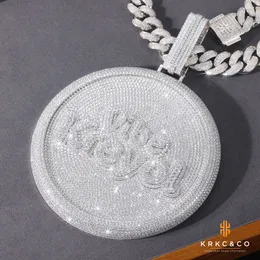 Krkc Large 10k 14k 18k Gold Mens Diamond Pendant Hip Hop New Trendy Moissanite Pendant Necklace