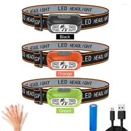 Headlamps Headlamp Usb Charging Ultra Strong Light Oscillation Induction Fishing Field Led Outdoor Lighting