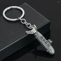 Keychains Simulation Submarine Keychain Columbia Class SSBN Model Car Key Ring Bag Charm Souvenirs Jewelry Gift For Military Enthusiasts