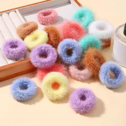 Acessórios para o cabelo 5/15 pçs/lote bebê meninas faixas elásticas de pelúcia pequena faixa de borracha para crianças doces scrunchie peludos