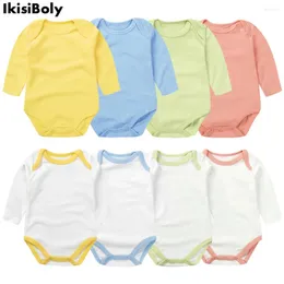 rompers baby bodysuits longe sudyits for born girls boys orger cotton pure color onsies 3-24m kids