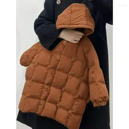 Down Coat Winter Cotton Jacket Parkas Girl Clothing Kids Clothes Loose Korean Version Black Long Thicken Warm Snowsuit Outerwear