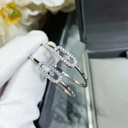 Designer-Schmuck Messikas-Ohrring für Damen, hohe Version, einfache Schiebe-Volldiamant-dynamische Ohrringe, beliebte Live-Übertragung