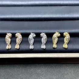 carteira designer cart catier armband för kvinnor cartera lyxiga smycken live elit skönhet smycken ny leopardhuvud set med diamant öronstuds blyg leopardörhängen