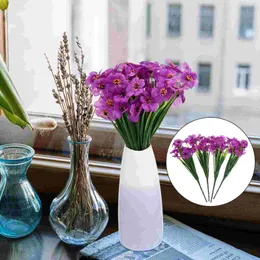 Decorative Flowers Artificial Violet Branches Simulated Stems Faux Flower Bouquet Fake Lifelike Decor Wedding Living Room Home Office
