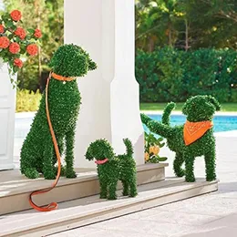 Garden Decorations Decorative Peeing Dog In 4 Styles Green Lifelike Artificial Dogs For Garden/ Courtyard/ Lawn/ Fences