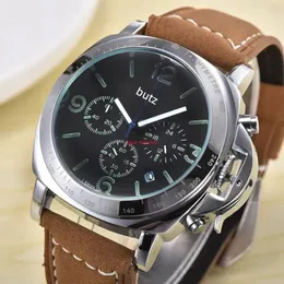 BO188 MĘŻCZYZN Luksusowy kwarc zegarek moda sześć igłowych wielofunkcyjnych światła kalendarzowych zegarków pasów