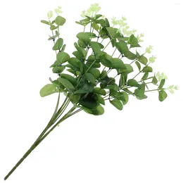 Flores decorativas decoração de casamento simulação zamioculcas folhas artificiais eucalipto picaretas falso haste planta adornos falso