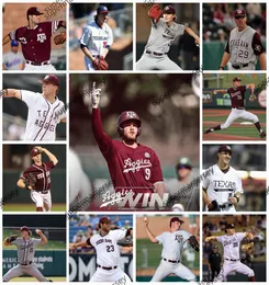 Exas AM Aggies Baseball Jersey Personalizado Jack Moss Brett Minnich Kole Kaler Austin Bost Dylan Rock Ryan Targac Chris Cortez Texas AM CORPS OF CADETS Jerseys