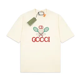 2024 Sport Tennisschläger Monogramm Print Kurzarm Designer GGity Fashion T-Shirt Marke Frühling Sommer Herren- und Damen-Trend-T-Shirt aus reiner Baumwolle