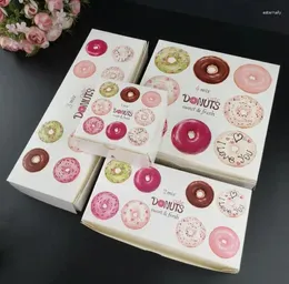 Gift Wrap 4 Size White Cartboard Donut Box Paper Donut Packaging Baking Pastry Packing Wholesale SN156