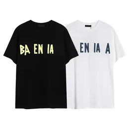 2024 Tasarımcı Erkekler Tişört Yaz Yeni Pure Pamus Kısa Knolu Yuvarlak Yuvarlak Boyun T-Shirt Eşsiz Baskı Mektubu Gevşek Giyim UNISEX ASIAN PLUS S-5XL