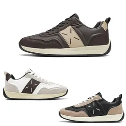 Tênis de corrida masculino conforto rendas-up redondo-toe branco marrom preto sapatos masculinos formadores tênis esportivos tamanho 40-44 gai