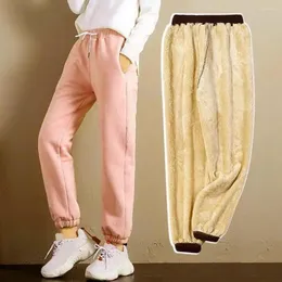Women's Pants Women Winter Warm Leggings Thick Trousers Fleece Long Thicken Lambskin Cashmere Fashion Casual Soild Color