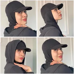 Ball Caps Ramazan Müslüman Moda Beyzbol Jersey Eşarp Hijab Şal Düz Renk Bandana Türban Bonnet Kadın Şapka Giymeye Hazır