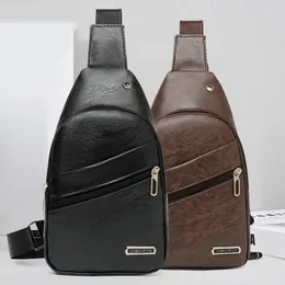 Waist Bags Fashion Multi-Function Pu Leather Business Chest Bag Sports Large Mobile Phone Sling Crossbody Man