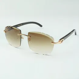 Солнцезащитные очки с гравировкой на линзах 4189706-A, модные солнцезащитные очки, натуральный черный солнцезащитный козырек из рога буйвола, толщина линз 3,0, размер 18-140 мм