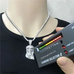 Hip Hop Bling Erkek Takı 925 STERLING Gümüş 10K Altın Piece Katı Moissanite İsa