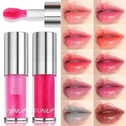 Lip Gloss DUNUF Clear Fashion Crystal Jelly Moisturizing Oil Plumping Sexy Plump Glow Tinted Plumper Lips Makeup