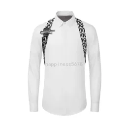 2024 Autumn/Winter New D-Letter U-Button Men's Long sleeved Casual Shirt Fashion Men's Shirt