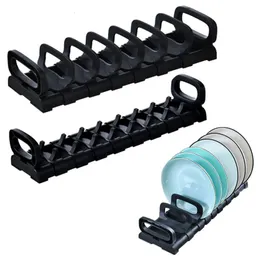 Kökskål förvaring rack plastplatta arrangörer potten lock hållare matlagning maträtt hållare stativ arrangör kök tillbehör 240223