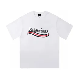 2024 verão tshirt tendência de luxo rua moda masculina em torno do pescoço carta impressa t-shirt de alta qualidade algodão tees solto dourado paris designer camisa unissex