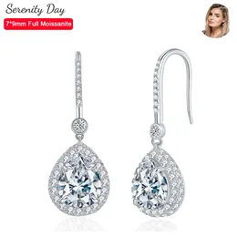 Stud Earrings Serenity Day Real D Color 7 9mm Pear Cutting Full Moissanite Pendant For Women S925 Sterling Silver Fine Jewelry