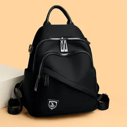 School Bags Women Travel Backpacks Casual Waterproof Oxford Shoulder Female Large Capacity Handbag Rucksack Fashion Black Student Pack
