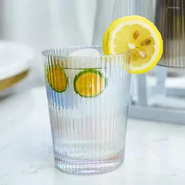 Vinglas 240 ml/310 ml Creative Glass Cup Home Juice Drink Style Simple Water Vertical Stripe Drinking Transparent